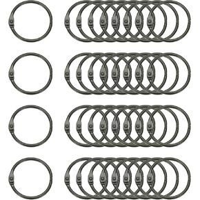 PATIKIL 36Pcs Loose Leaf Binder Rings, 1.5 Inch Metal Open Card Rings Heavy Duty Book Rings for Key Index Card Rings Paper Rings Office, Black