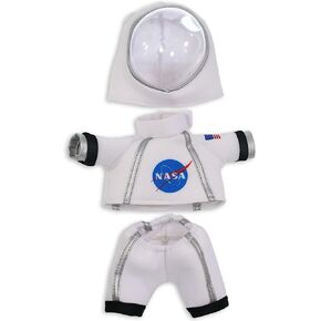 DolliBu Astronaut Dress Up Set for Teddy Bear Plush Toy - Astronaut Stuffed Animal Costume Outfit with Jacket, Helmet with Holes, and Pants, Create NASA Space Toys for Kids with Dress Up Set - Small