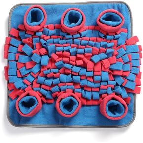 Snuffle Mat for Dogs, Boredom Buster Interactive Puzzle Feeding Mat, Encourages Natural Foraging Skills and Stress Relief Small/Medium/Large Dogs (Gray and Teal)