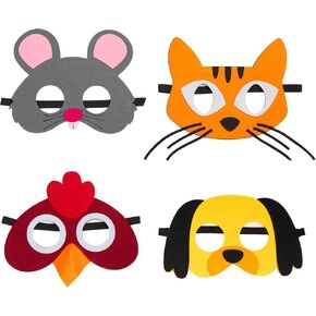 The Little Red Hen Felt Masks Set (4 Pcs) – Storytelling & Role Play Costume Masks for Kids | Red Hen, Cat, Dog, Rat & More | Perfect for Bedtime Stories, Learning, and Party Favors