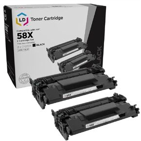 LD Products Compatible Toner Cartridge Replacement / Compatible with HP 58X / CF258X HY (Black, 2PK with CHIP) for Laserjet Pro M404dn M404dw M404n MFP M428fdn MFP M428fdw New Working CHIP Installed