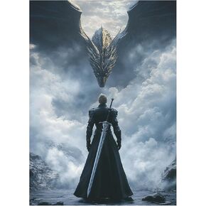 100 MTG Card Sleeves with 100 Inner Sleeve, Textured Back Art Sleeves, Fit Standard Size Cards - Fantasy Dragon