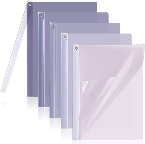Baytory 5pcs تقرير Clear Covers مع مقطع التأرجح ، المجلدات البلاستيكية لورق A4 وورق الحرف ، موثق العرض الأمامي الواضحة لأعمال المدرسة ، 40 ورقة/حزمة (أرجواني) in Kuwait