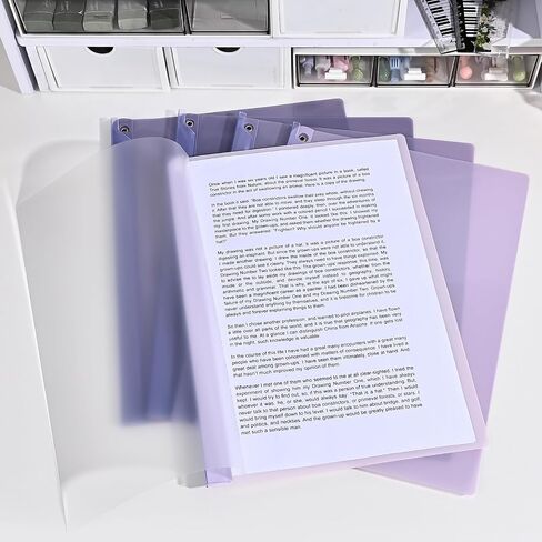 Baytory 5pcs تقرير Clear Covers مع مقطع التأرجح ، المجلدات البلاستيكية لورق A4 وورق الحرف ، موثق العرض الأمامي الواضحة لأعمال المدرسة ، 40 ورقة/حزمة (أرجواني) in Kuwait