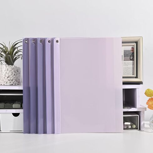 Baytory 5pcs تقرير Clear Covers مع مقطع التأرجح ، المجلدات البلاستيكية لورق A4 وورق الحرف ، موثق العرض الأمامي الواضحة لأعمال المدرسة ، 40 ورقة/حزمة (أرجواني) in Kuwait