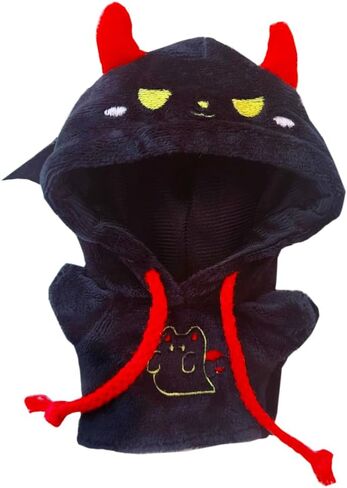 niannyyhouse 10cm-15cm Plush Doll Clothes Black White Ghost Hoodie 17cm Doll Dress Up (Black) in Saudi Arabia