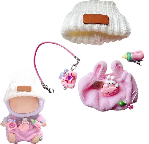 ملابس ملابس الدمية لإكسسوارات دمى 17 سم (بدون دمية) ، طراز Kawaii الأنيق مجموعة للدمى - زجاجة زرقاء زرقاء + قبعة صوف الدب الأزرق + الكاميرا البيضاء (الأزرق أ) in Kuwait