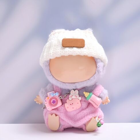 ملابس ملابس الدمية لإكسسوارات دمى 17 سم (بدون دمية) ، طراز Kawaii الأنيق مجموعة للدمى - زجاجة زرقاء زرقاء + قبعة صوف الدب الأزرق + الكاميرا البيضاء (الأزرق أ) in Kuwait