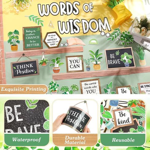 Mooliwe 57 Pcs Summer Bulletin Board Set Tropical Hawaii Inspirational Classroom Decoration Plant Surfboard Cutout for School Office Chalkboard Door Wall Decor in Kuwait