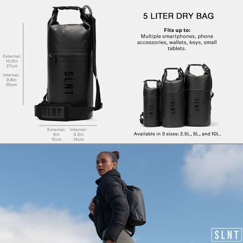 حقيبة فاراداي الجافة المقاومة للماء بجيب صامت SLNT من النايلون العسكري سعة 5 لتر - حقيبة جافة تحجب إشارة RFID / حقيبة ظهر مقاومة للماء تحمي الإلكترونيات من الماء والتجسس والقرصنة in Kuwait