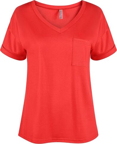 T Shirts Women Pack Casual V Neck Tshirts Womens Short Sleeve Tops Reg & Plus Size Value Pack in Kuwait