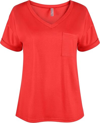 T Shirts Women Pack Casual V Neck Tshirts Womens Short Sleeve Tops Reg & Plus Size Value Pack in Kuwait