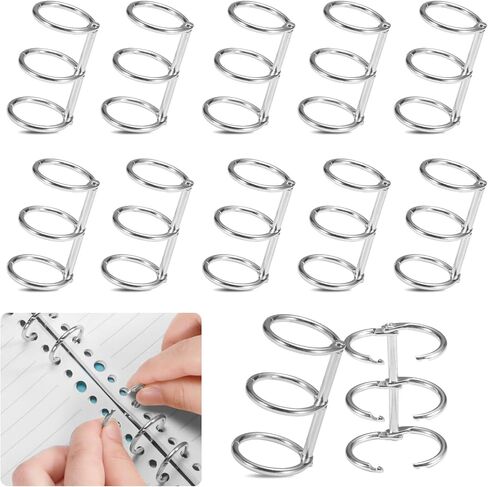 10-Pack 3-Ring Metal Loose Leaf Binders Book Rings,20mm Inner Diameter,Perfect for DIY Travel Journals, Photo Albums, Document Binding, and Craft Projects (Durable & Stylish) in Kuwait