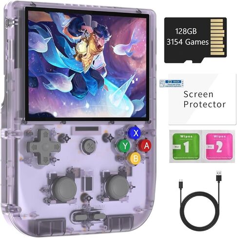 RG405M Retro Handheld Game Console ، Aluminium Alpoy CNC Android 12 System 4.0 BACK IPS Touch Screen مع بطاقة 128G TF 3172 متوافقة مع 5G WiFi و Bluetooth 5.0 (رمادي) in Kuwait