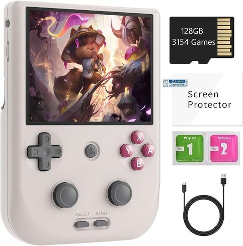 RG405M Retro Handheld Game Console , Aluminum Alloy CNC Android 12 System 4.0 Inch IPS Touch Screen with 128G TF Card 3172 Games Compatible with 5G WiFi and Bluetooth 5.0 (Gray) in Kuwait