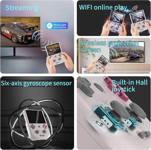 RG405M Retro Handheld Game Console , Aluminum Alloy CNC Android 12 System 4.0 Inch IPS Touch Screen with 128G TF Card 3172 Games Compatible with 5G WiFi and Bluetooth 5.0 (Gray) in Kuwait