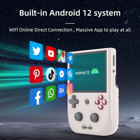RG405M Retro Handheld Game Console , Aluminum Alloy CNC Android 12 System 4.0 Inch IPS Touch Screen with 128G TF Card 3172 Games Compatible with 5G WiFi and Bluetooth 5.0 (Gray) in Kuwait