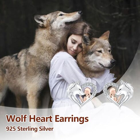 925 Sterling Silver Horse Stud Earrings Hypoallergenic Heart Horse Ear Studs for Women Dog Wolf Animal Earrings for Horse Lover Christmas Jewelry Gifts for Daughter in Kuwait