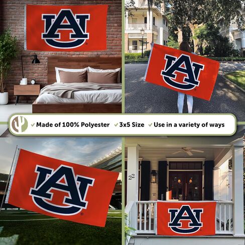 Desert Cactus Auburn University Flag Tigers War Eagle Flags Banners 100% Polyester Indoor Outdoor 3x5 (Style F) in Saudi Arabia