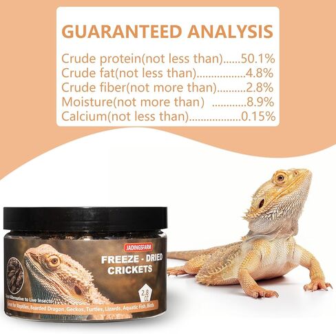 Freeze Dried Crickets – 2.8 Oz High Protein Freeze Dried Crickets, Food for Reptiles, Bearded Dragons, Lizards, Geckos, Birds, Fish,Hedgehogs, Bearded Dragon Food in Kuwait
