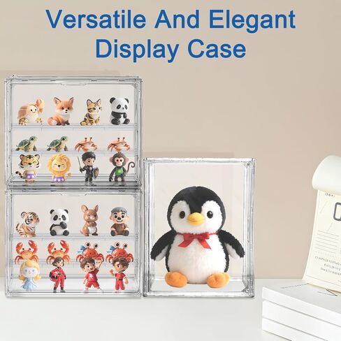علبة عرض Acrylic Eyotto 2 Pack للمقتنيات ، وحالات عرض الهواية القابلة للتكديس 3 مستويات قابلة للتكديس ، ومربع عرض أكريليك مع غطاء وباب مغناطيسي للأرقام 12 in Kuwait