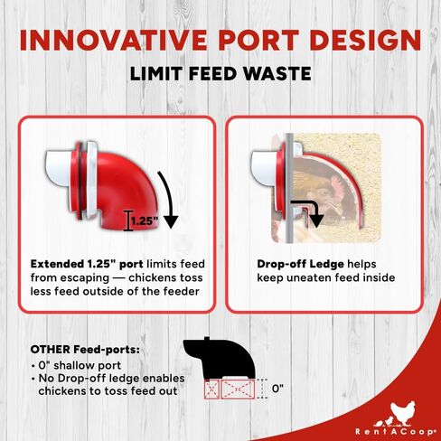 RentACoop Flock Feeder 65 lb - Large Capacity, Weatherproof Metal 6-Port Feeder for Adult Chickens, Turkeys, Ducks, and More in Saudi Arabia