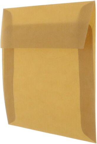 JAM PAPER 6 x 6 Square Translucent Vellum Invitation Envelopes - Clear - 50/Pack in Saudi Arabia