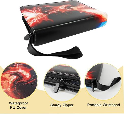 Card Binder Album 4 Pocket, 400 Pockets Trading Card Holder Binder with 50 Removable Sleeves, Zipper Card Book for Trading Cards, Game Sports Cards (Dragon) in Saudi Arabia