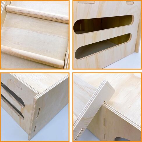 Hamiledyi Wooden Guinea Pig House 2-Chamber Hideout Castle with Ladder for Chinchilla Hedgehog Ferret Squirrel Dwarf Rabbit Bunny Hamster in Saudi Arabia