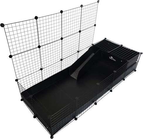 Corrugated Plastic Loft and Ramp for C&C Cage - for use with 13.8" Grids ONLY - use with Modular Grid Cages for Guinea Pigs and Other Small Pets (Black) in Kuwait