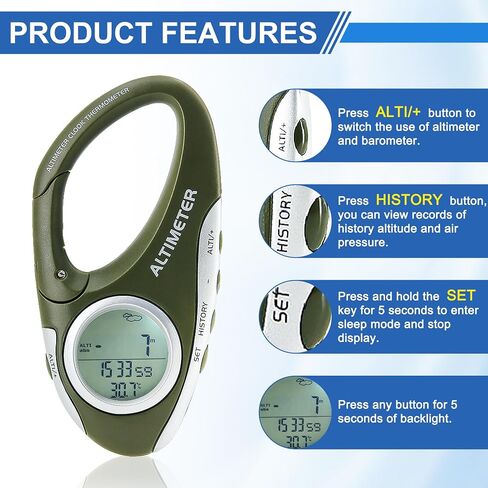 SUNROAD GPS Tracker Barometer Altimeter Compass Weather Forecast Thermometer Barometric Pressure Tester GPS Route Tracking Multifunctional Meter in Saudi Arabia