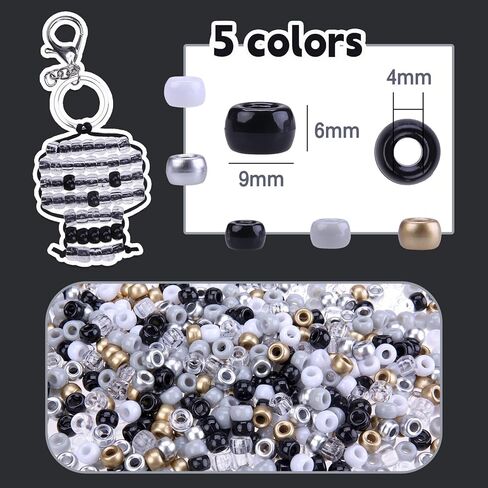 4th of July Beaded Ornament,1000 Pcs Pony Beads Plastic Craft Beads for Independence Day Party Friendship Bracelet Necklace Making Crafts in Kuwait