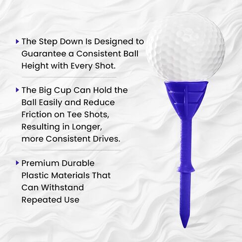 Amy Sport Golf Tees بلاستيك 3 1/4 بوصة ترقية غير قابلة للكسر 30 حزمة تقلل من الاحتكاك الجانبي، متينة ومستقرة 83 مم طويلة لممارسة لاعبي الجولف in Kuwait