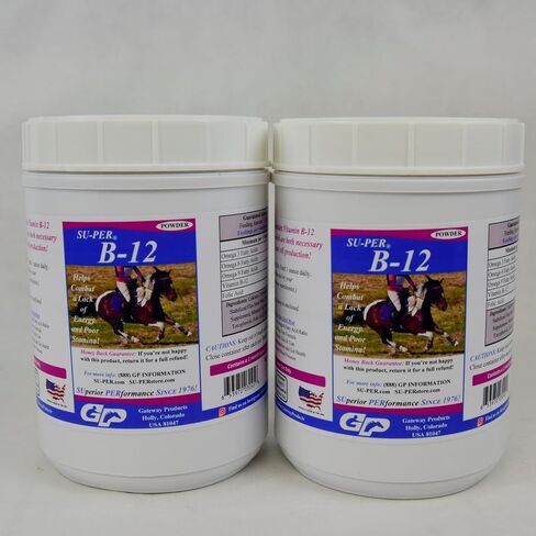 B-12 Energy Horse Supplement - Equine Vitamins B-12 & B-9 Folic Acid Support Powder - 2.5 Pounds, (2 Pack) in Saudi Arabia