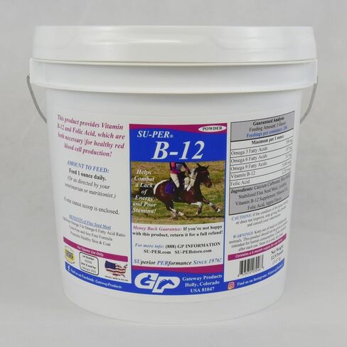 B-12 Energy Horse Supplement - Equine Vitamins B-12 & B-9 Folic Acid Support Powder - 2.5 Pounds, (2 Pack) in Saudi Arabia