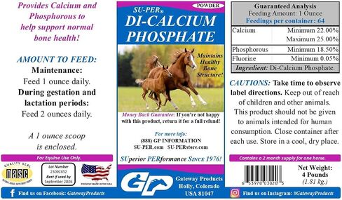 Di-Calcium Phosphate Horse Minerals - Calcium & Phosphorus Support for Healthy Bone Structure - 4 Pounds, (2 Pack) in Saudi Arabia
