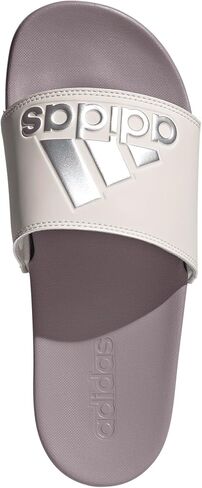 adidas Women's Adilette Comfort Slide Sandal, Carbon/Off White/Lucid Pink, 10 in Saudi Arabia