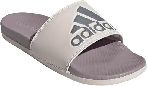 adidas Women's Adilette Comfort Slide Sandal, Carbon/Off White/Lucid Pink, 10 in Saudi Arabia