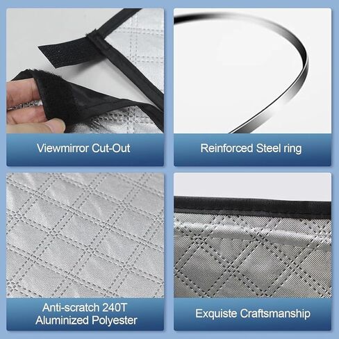 KMF Car Windshield Sun Shade Custom Fit Nissan Sentra 2014-2019, [2024 Upgrade] Thicken Front Window Reflector Sunshade with Storage Bags, Foldable Sun Visor Interior Protection Blocks Heat and Sun in Kuwait