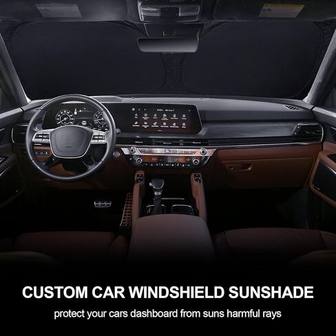 KMF Car Windshield Sun Shade Custom Fit Nissan Sentra 2014-2019, [2024 Upgrade] Thicken Front Window Reflector Sunshade with Storage Bags, Foldable Sun Visor Interior Protection Blocks Heat and Sun in Kuwait
