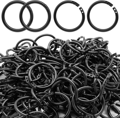 210 PCS 1-1/2 بوصة حلقات الموثق البلاستيكية ، حلقات كتب رابط أوراق فضفاضة ، حلقات مقطع بطاقة فهرس سوداء لبطاقات الفلاش ، حلقات المفاتيح ، ورق الفهرس ، الورق (40 مم) in Kuwait