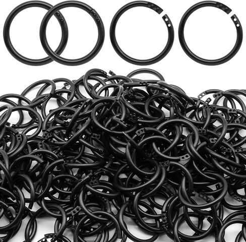 210 PCS 1-1/2 بوصة حلقات الموثق البلاستيكية ، حلقات كتب رابط أوراق فضفاضة ، حلقات مقطع بطاقة فهرس سوداء لبطاقات الفلاش ، حلقات المفاتيح ، ورق الفهرس ، الورق (40 مم) in Kuwait