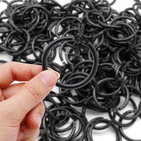 210 PCS 1-1/2 بوصة حلقات الموثق البلاستيكية ، حلقات كتب رابط أوراق فضفاضة ، حلقات مقطع بطاقة فهرس سوداء لبطاقات الفلاش ، حلقات المفاتيح ، ورق الفهرس ، الورق (40 مم) in Kuwait