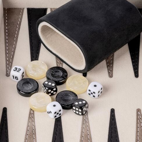 مجموعات Backgammon للبالغين ، لعبة لوحية كلاسيكية مع حالة طي قابلة للطي من الجلد ، مجموعة لعبة Backgammon Portable (Blue) in Saudi Arabia