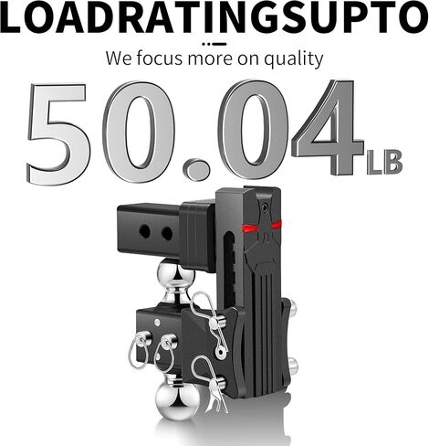 حامل كرة وصلة مقطورة قابل للتعديل من Airbird مع كرة مزدوجة 2 بوصة و2-5/16 بوصة، قطرة 5 بوصة، تناسب فقط جهاز استقبال وصلة ربط 2.5 بوصة، 20,000 رطل GTW - 722505 (2.5 بوصة 7 قطرة)... in Kuwait