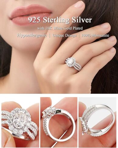 خاتم خطوبة مويسانيتي للنساء والرجال (6.5) in Kuwait