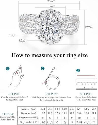 خاتم خطوبة مويسانيتي للنساء والرجال (6.5) in Kuwait