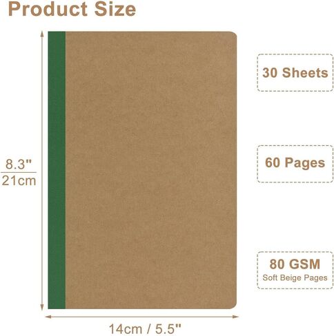 ZCZN Composition Notebooks Bulk, A5 Kraft Cover Lined Journals with Rainbow Spines for School, Business, Work and Daliy Use (24, 8 colors) in Kuwait