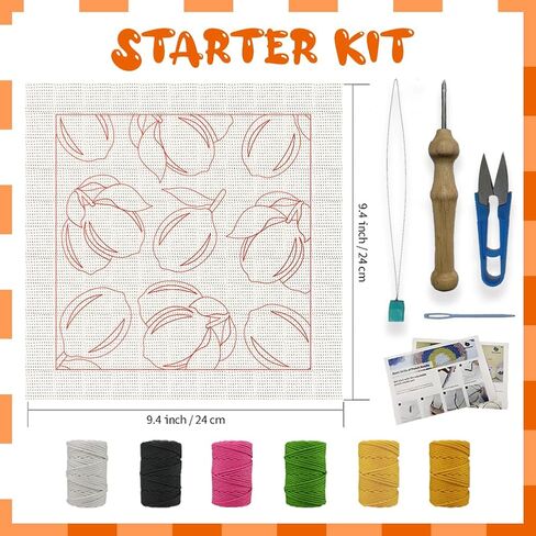 تتضمن مجموعات إبرة Beunitone DIY Punch للمبتدئين ، ونمط الليمون المطبوع مسبقًا ، ومجموعات بداية إبرة التطريز للبالغين ، القماش المطبوع مسبقًا ، والخيوط ، والأطواق ، والخيوط والتعليمات in Kuwait