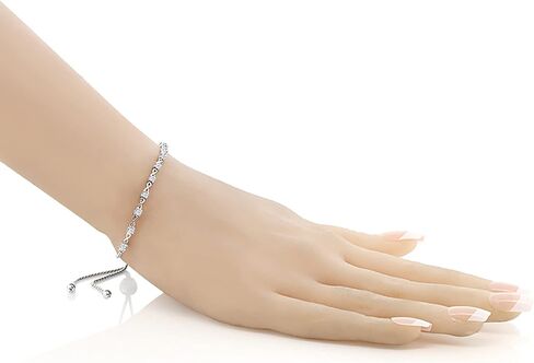 سوار من الفضة الإسترليني عيار 0.50 قيراط من جيم ستون كينج للنساء من الياقوت الوردي عيار 925 in Kuwait